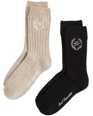 Karl Lagerfeld Hotel Karl Socks (Pack Of Two) - Black