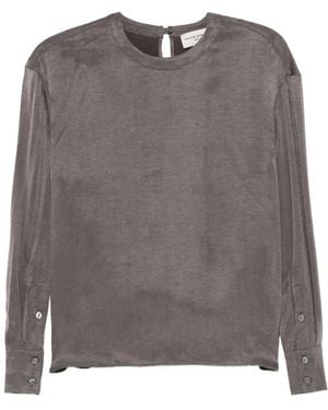 Officine Generale Rimy Buttoned Long-Sleeve Top - Grey