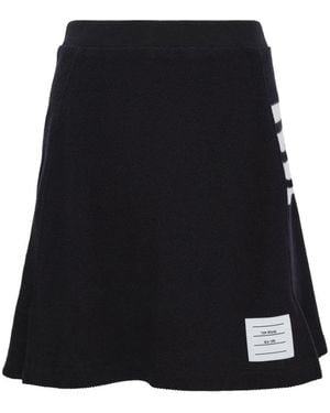 Thom Browne Miniskirt With Four-Stripe Detail - Blue