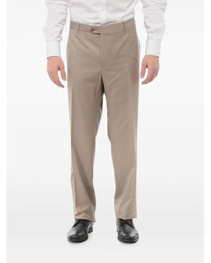 Corneliani Virgin-Wool Tailored Trousers - Natural