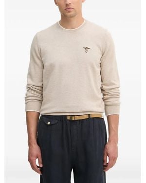 Aeronautica Militare Logo-Embroidered Jumper - White