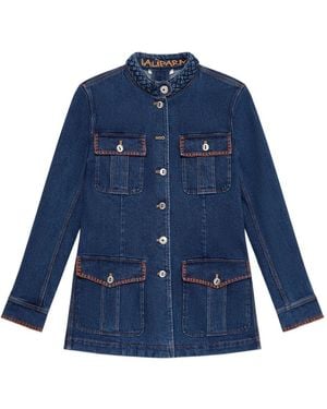 Maliparmi Contrast-Stitching Denim Jacket - Blue
