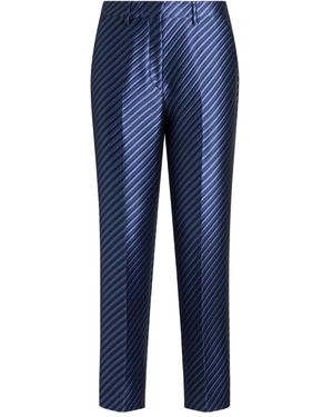 Etro Gerade Hose mit Jacquardmuster - Blau