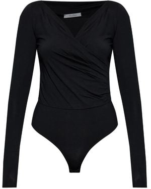 Max Mara Cicladi Wrap-Style Bodysuit - Black