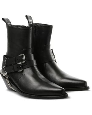 Ann Demeulemeester Kiril Santiags Ankle Boots - Black