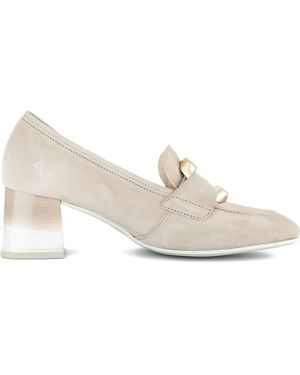 Gabor Suede Block-Heel Pumps - White