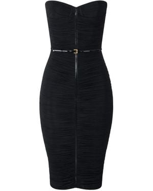 Elisabetta Franchi Jersey Stretch Dress With Belt - Blue