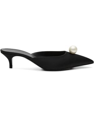Magda Butrym Mules Con Perlas Artificiales - Negro