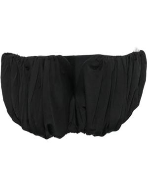 Self-Portrait Ruched Strapless Top - Black