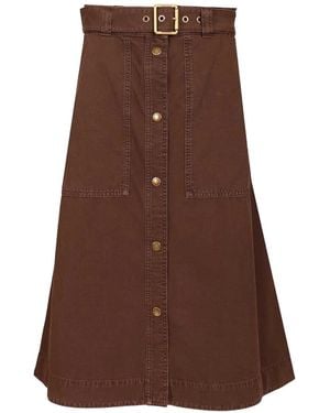 Moncler Midi-Rok Met Knopen - Bruin