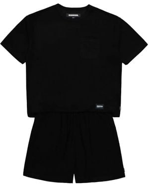 Neighborhood Pile Set Up Set Sleepwear - Black