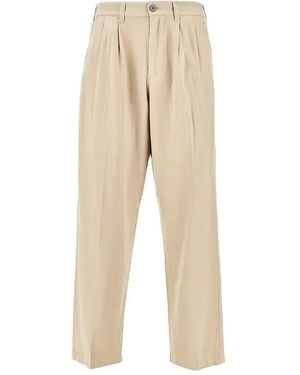 Obey Pleat-Detailed Pants - Natural