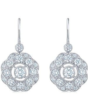 Kwiat 18Kt Diamond Splendour Layered Cluster Drop Earrings - Blue