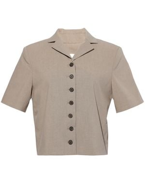 Sandy Liang Beverly Short-Sleeve Jacket - White