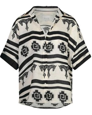 Johanna Ortiz La Creciente Horse-Print Striped Shirt - Grey
