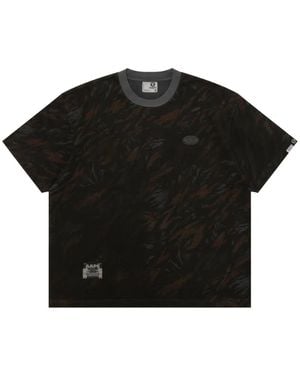 Aape By A Bathing Ape T-Shirt Aapeunvs À Imprimé Camouflage Et Broderies - Black