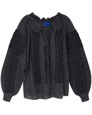 Mes Demoiselles Ruffled Tie-Fastening Top - Blue
