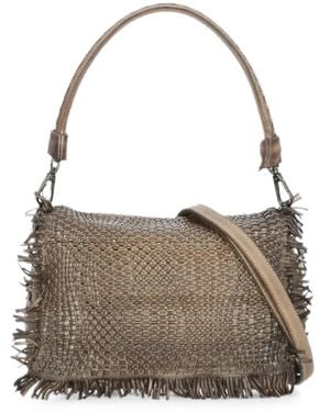 Reptile's House Anfora Braided Fringed Shoulder Bag - Brown