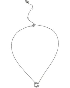 Guess Collar Con Colgante Y Logo - Blanco