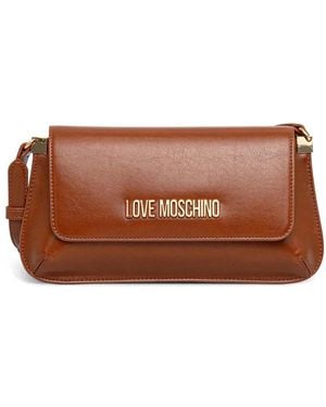 Love Moschino ロゴプレート ショルダーバッグ - ブラウン