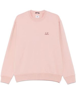 C.P. Company C.P.Company Logo Embroidered Sweatshirt - Pink