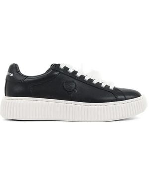 KARL LAGERFELD Embossed Platform Trainers - White