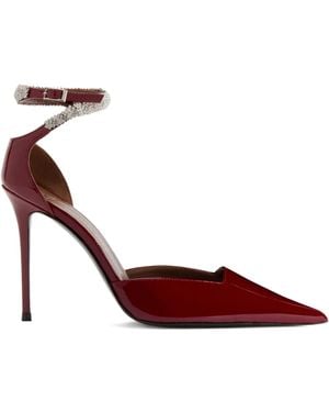 Giuseppe Zanotti Zapatos Elenie con tacón de 105 mm y cristales - Rojo