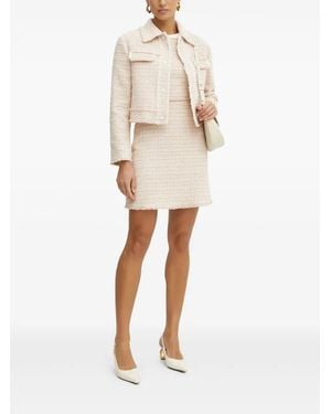 BOSS Tweed Fringed Mini Dress - Natural