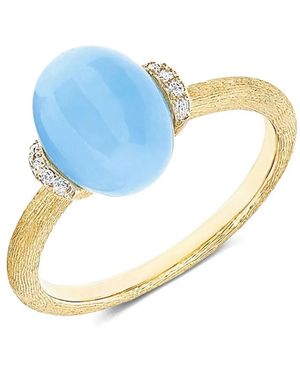 Nanis 18K Aquamarine And Diamond Ring - Blue
