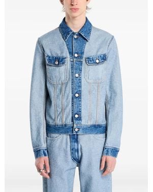 MM6 by Maison Margiela Flap-Pockets Denim Jacket - Blue