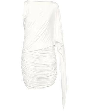 Alex Perry Robe Courte À Manches Drapées - White