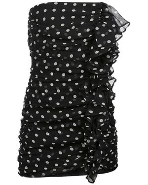 Nina Ricci Strapless Polka-Dots Mini Dress - Black