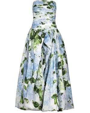 Aje. Behold floral-print strapless dress - Azul