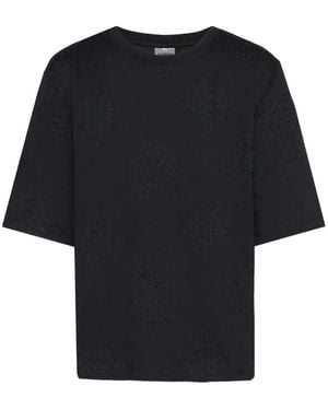Guess Short-Sleeve Patterned T-Shirt - Black