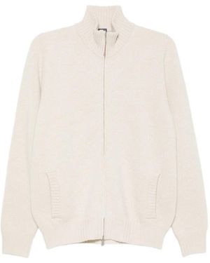 Fedeli Zip-Up Waffle-Knit Cardigan - White