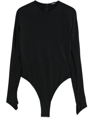 Mugler Concealed Long-Sleeve Bodysuit - Black