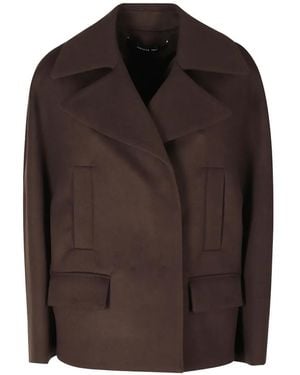 FEDERICA TOSI Double-Breasted Coat - Brown