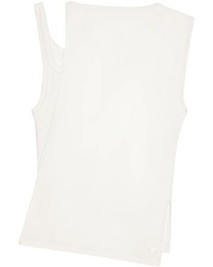 Courreges Top de punto bordado 90s - Blanco