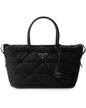 Prada Padded Re-Nylon Medium Tote Bag - Black