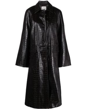 TOTEME Cappotto Lungo Con Effetto Coccodrillo Goffrato - Nero