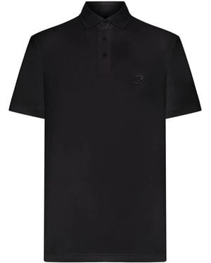 Giorgio Armani Interlock Cotton Polo Shirt - Black