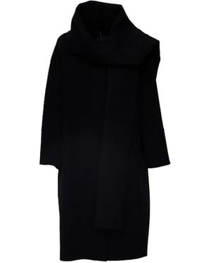Max Mara Scarf-Detail Coat - Black