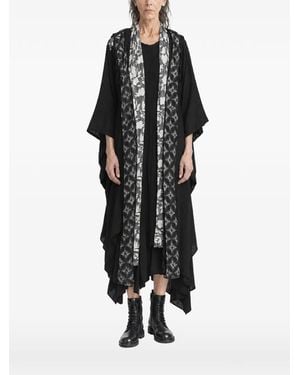 Yohji Yamamoto Layered Floral-Print Coat - Black