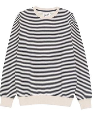MC2 Saint Barth Striped Embroidered Sweatshirt - Grey