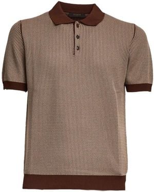 Zanone Contrast Polo Shirt - Brown