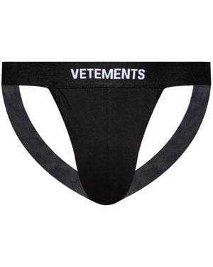 Vetements Logo-Waistband Jockstrap - Black