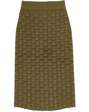 Maliparmi Rok Met Textuur En Patroon - Groen