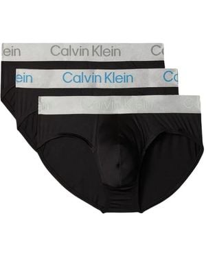 Calvin Klein Logo-Waistband Briefs (Set Of Three) - Black