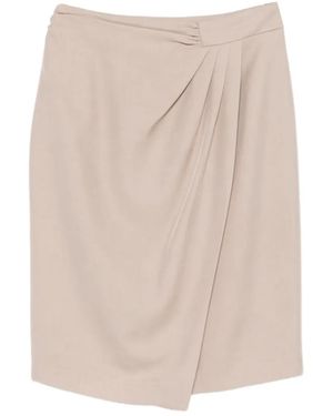 SIMONA CORSELLINI Draped Wrap-Style Mini Skirt - Natural