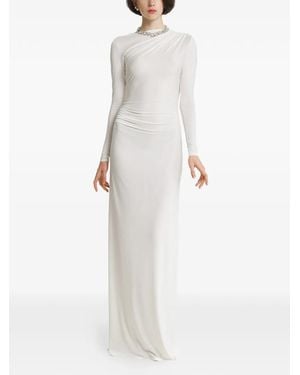 2310 STUDIO Ruched Open-Back Maxi Dress - White